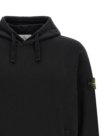 Stone Island Sweat-shirt Noir Coton Style Urbain