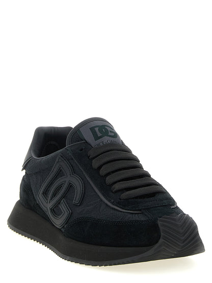 Zapatillas Deportivas De Piel Negra Modelo Dg Dolce & Gabbana