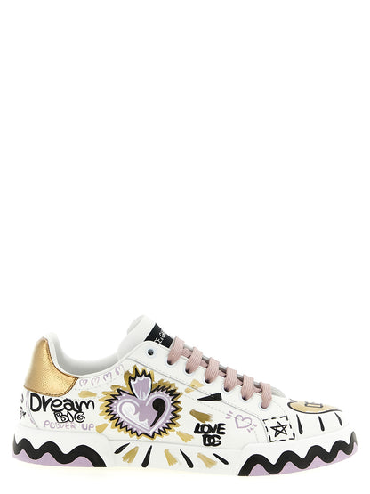 Baskets basses multicolores en cuir de veau Dolce & Gabbana