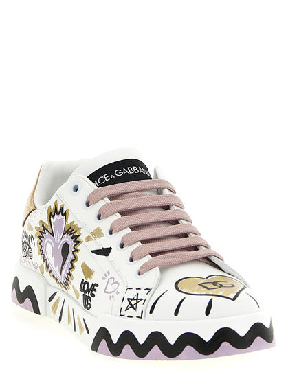 Baskets basses multicolores en cuir de veau Dolce & Gabbana