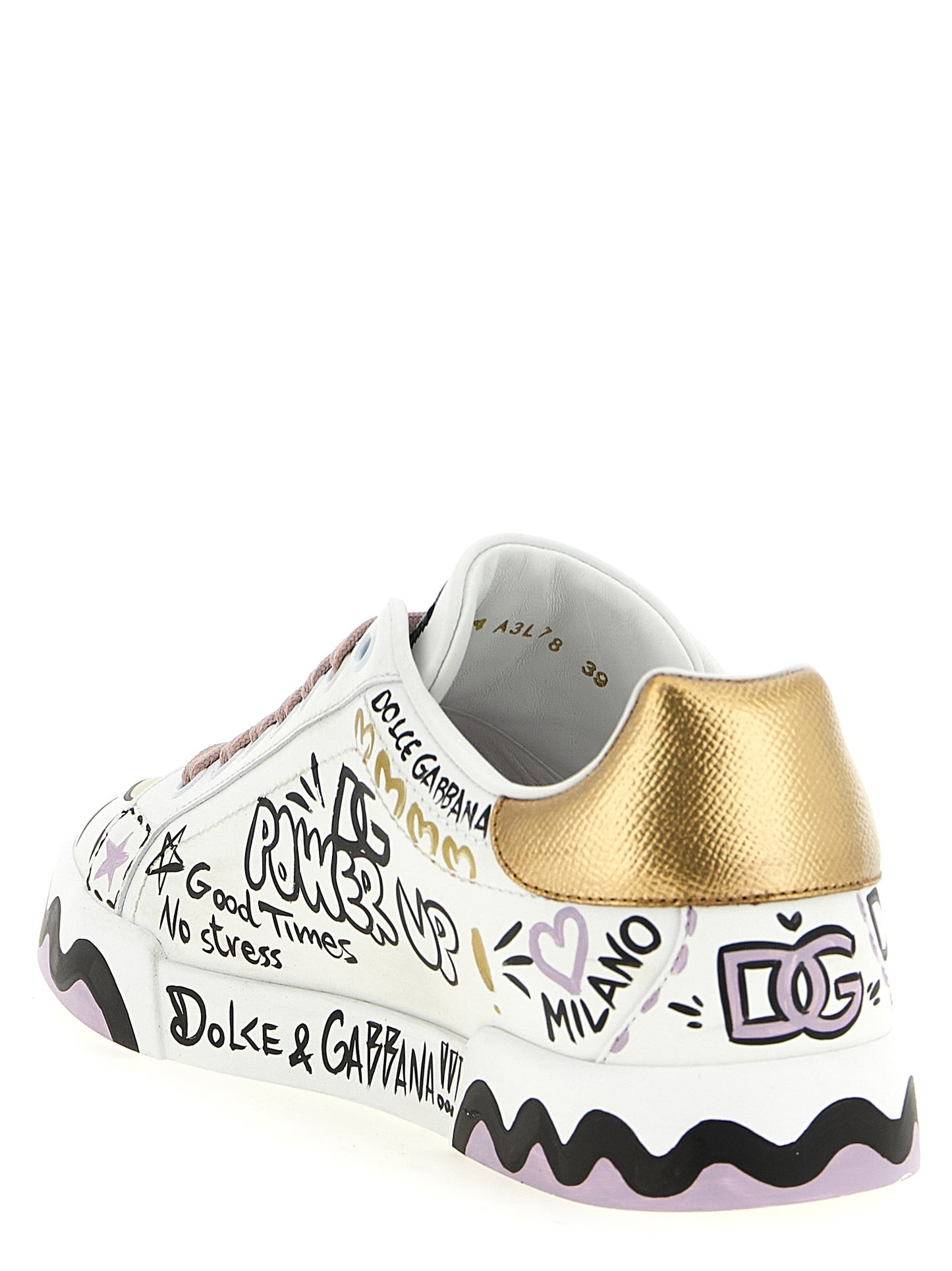 Baskets basses multicolores en cuir de veau Dolce & Gabbana
