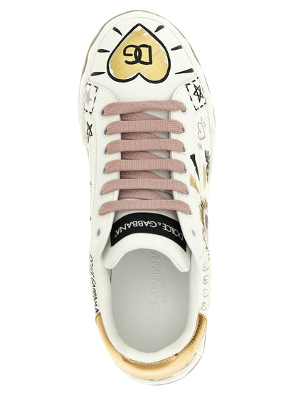 Baskets basses multicolores en cuir de veau Dolce & Gabbana