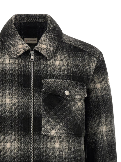 Blouse Moncler en polyester gris, style urbain avec design fonctionnel