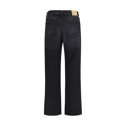 Jean Fendi en coton à coupe droite teinte noire
