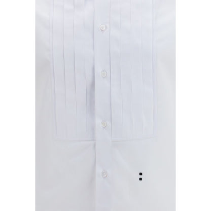 Chemise Habillée Fendi En Coton Blanc Coupe Droite