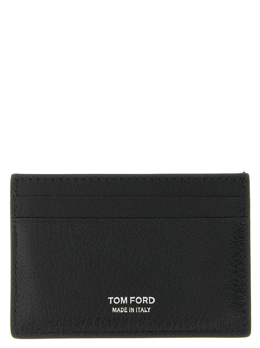 Porte-cartes Tom Ford en peau de chèvre noire