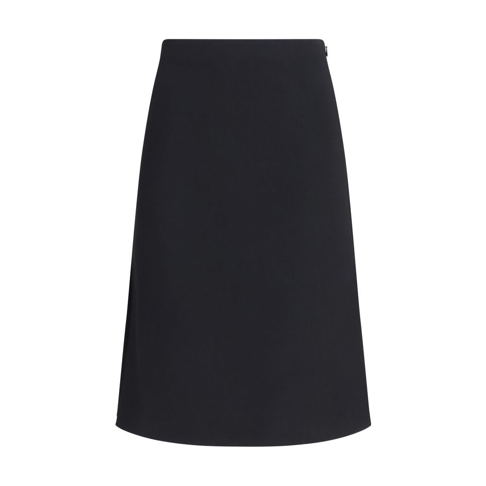 Jupe Midi Fendi En Laine Ovis Aries Noire