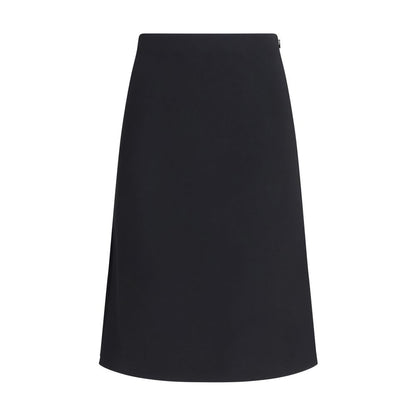 Jupe Midi Fendi En Laine Ovis Aries Noire