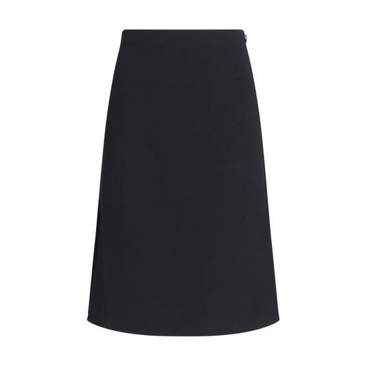Falda Midi Fendi En Lana Ovis Aries Color Negro