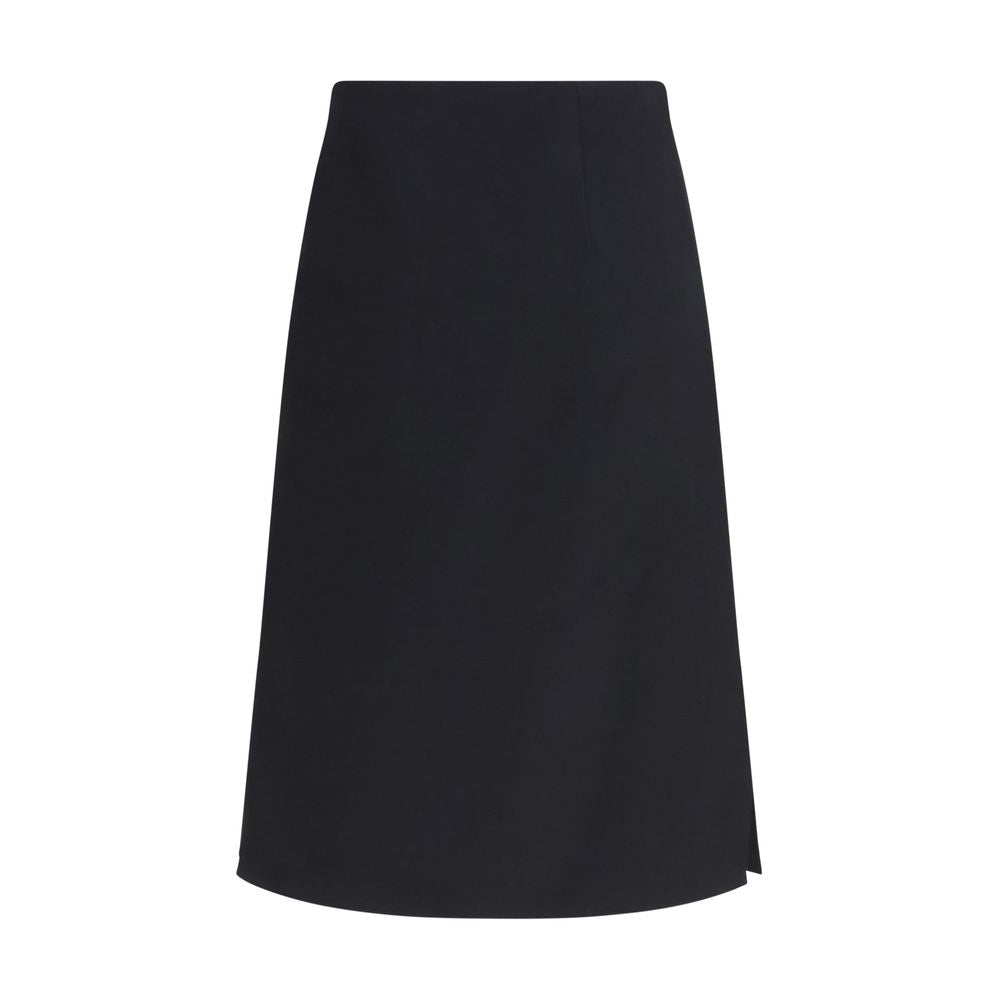 Jupe Midi Fendi En Laine Ovis Aries Noire