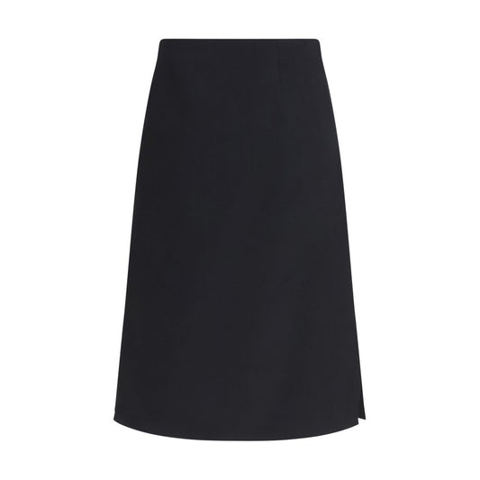 Falda Midi Fendi En Lana Ovis Aries Color Negro