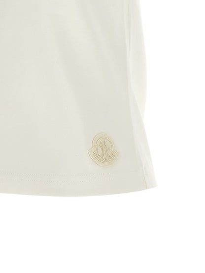 T-shirt Moncler en coton blanc avec imprimé graffiti