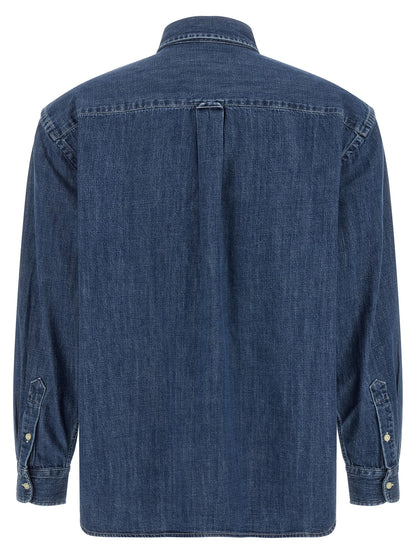 Polo Ralph Lauren chemisier en coton bleu, coupe structurée