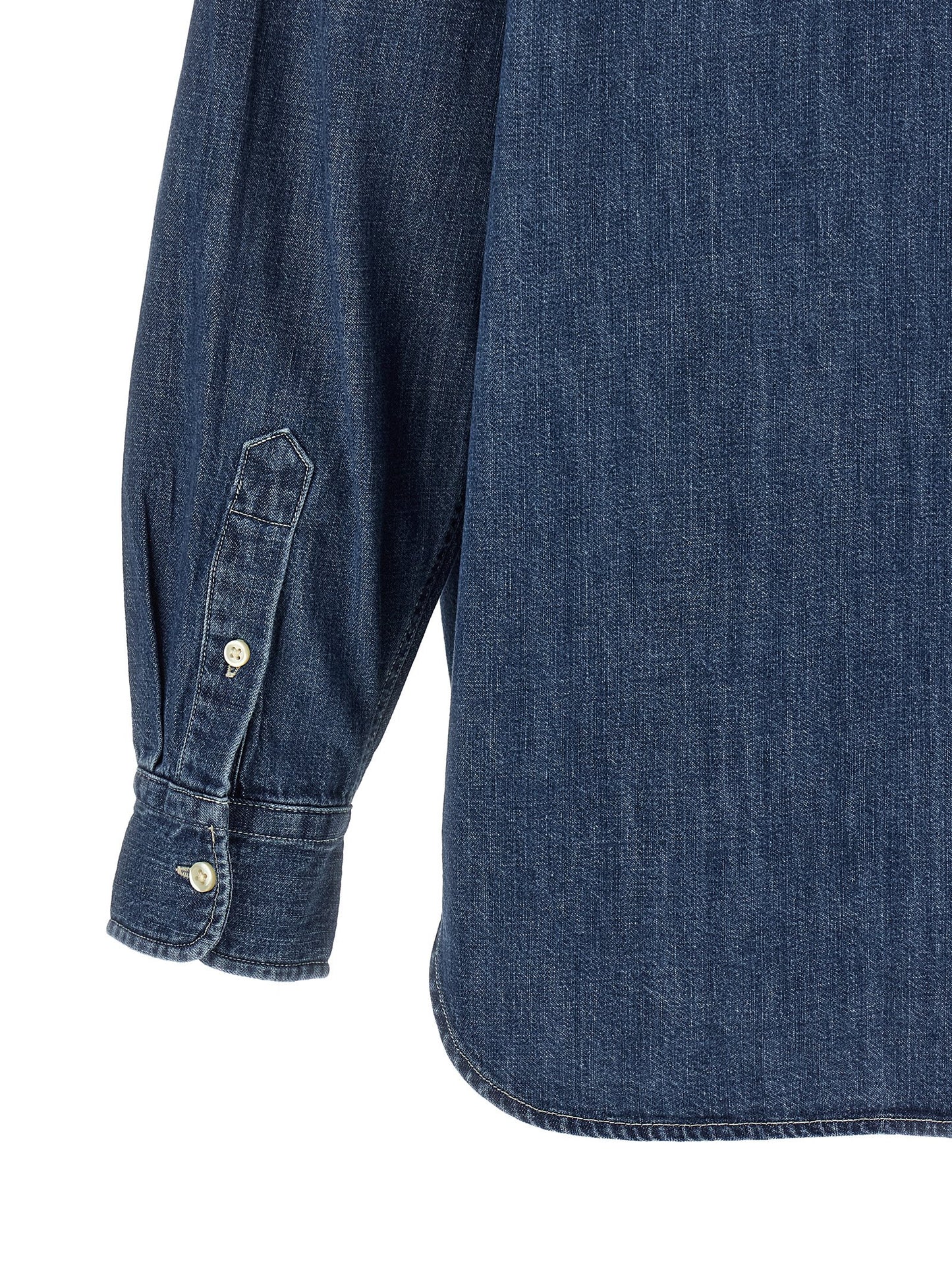 Polo Ralph Lauren chemisier en coton bleu, coupe structurée