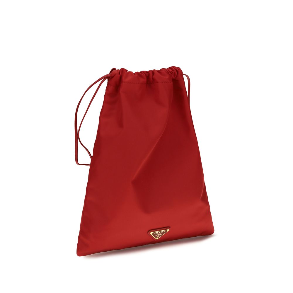 Bolso Clut Prada En Poliamida Roja Con Tecnología Re Nylon