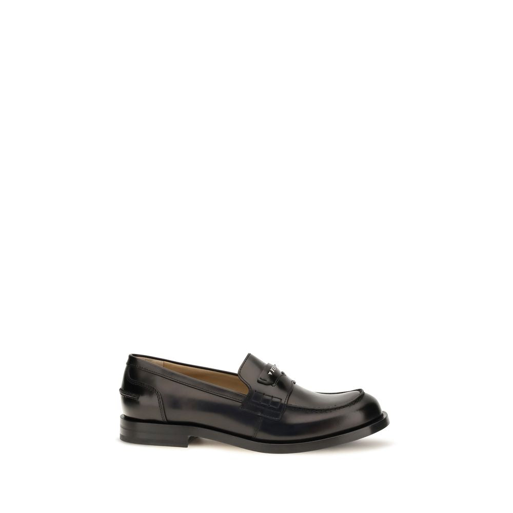 Fendi Mocasines Slip-On De Cuero De Ternera Negro Modelo Bos Taurus