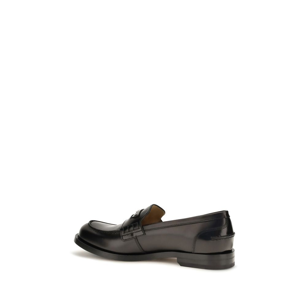 Fendi Mocasines Slip-On De Cuero De Ternera Negro Modelo Bos Taurus