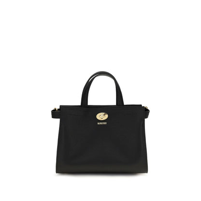 Bolso De Mano De Algodón Negro Burberry Collection