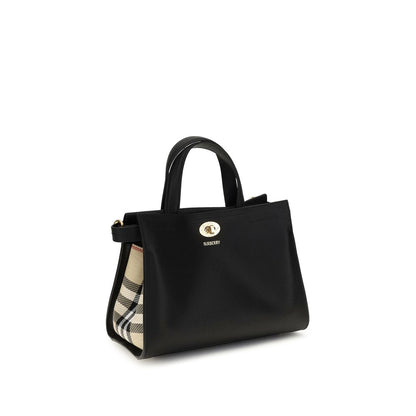 Bolso De Mano De Algodón Negro Burberry Collection