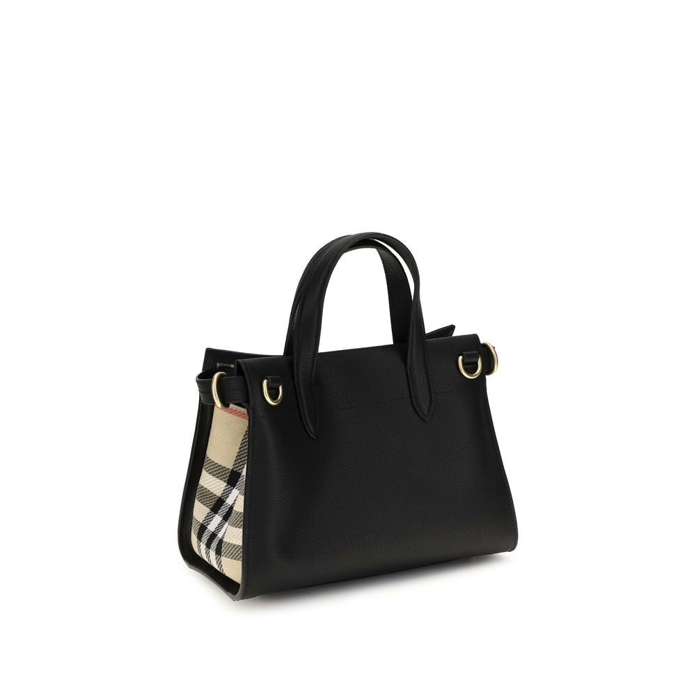 Bolso De Mano De Algodón Negro Burberry Collection