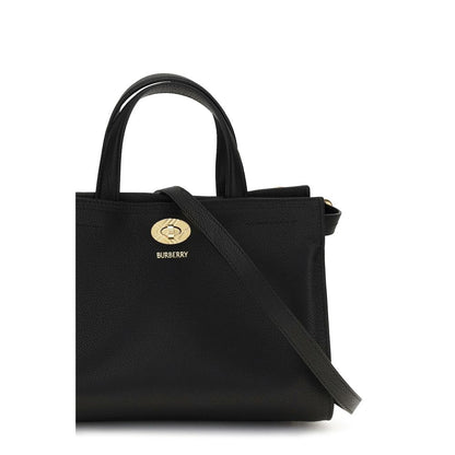 Bolso De Mano De Algodón Negro Burberry Collection