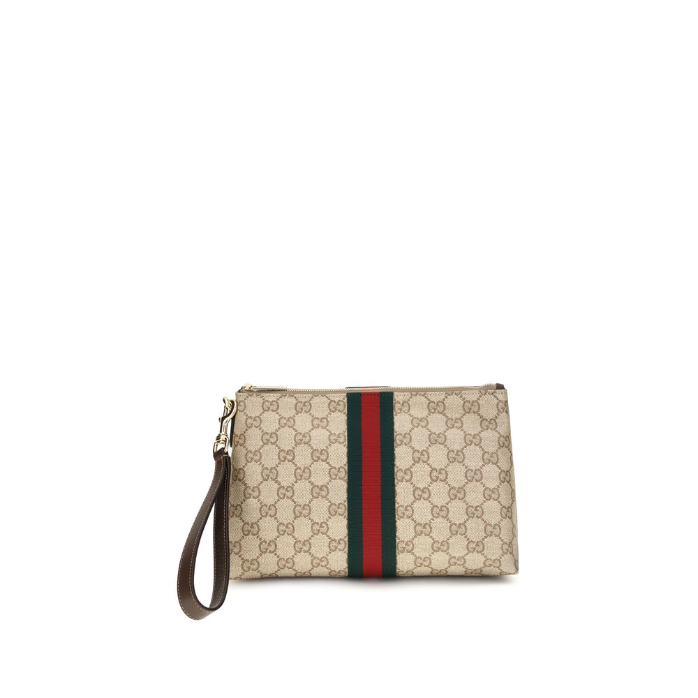 Sac À Main En Toile Beige Gucci À Bandes Toile GG