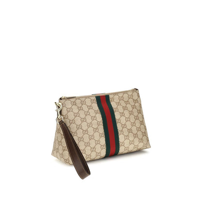 Sac À Main En Toile Beige Gucci À Bandes Toile GG