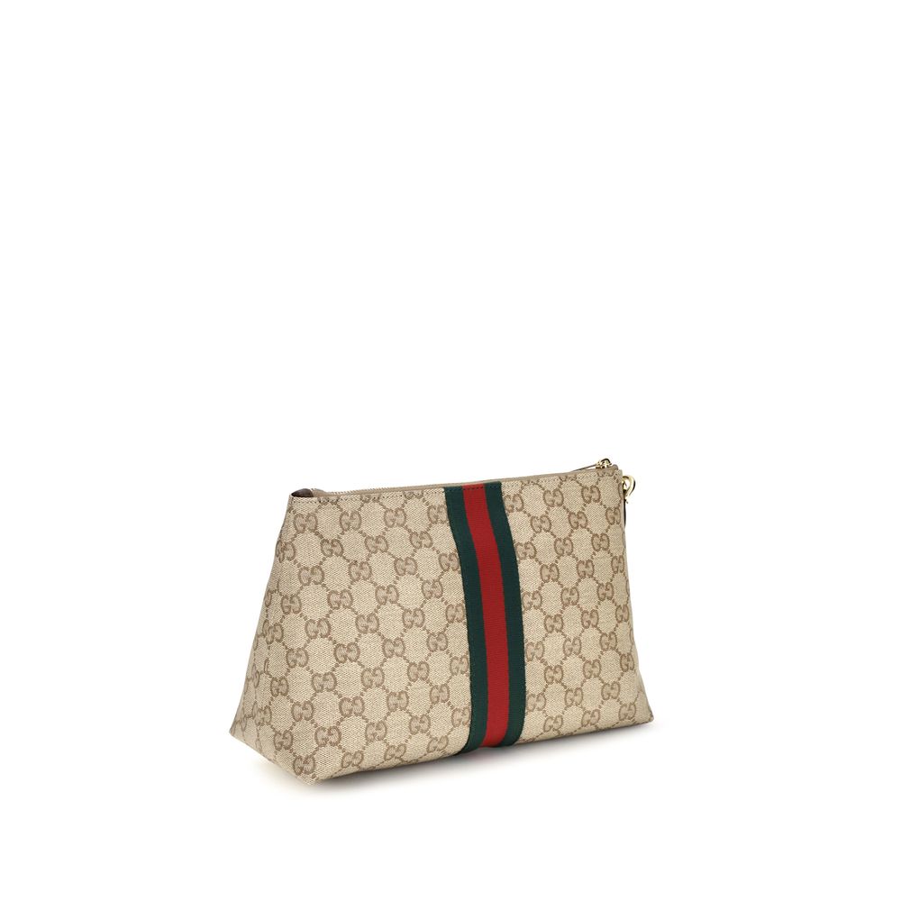 Sac À Main En Toile Beige Gucci À Bandes Toile GG