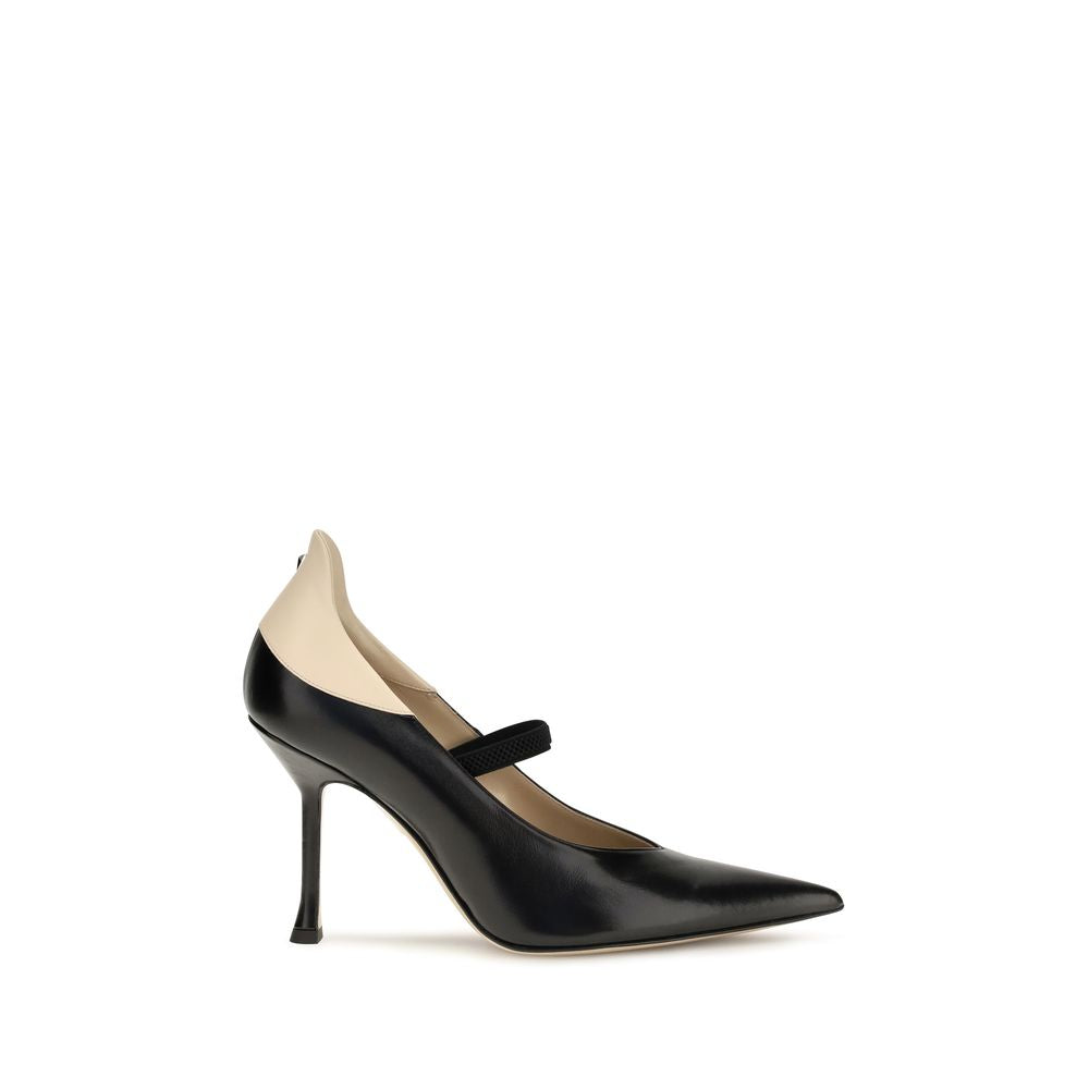 Fendi Black Bos Taurus Calf Leather High-Heel Pumps