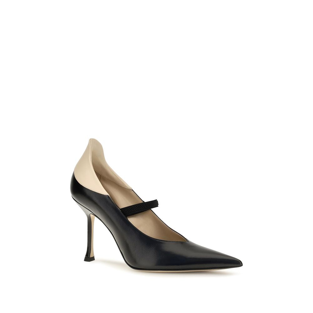Fendi Black Bos Taurus Calf Leather High-Heel Pumps