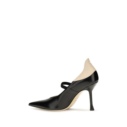 Fendi Black Bos Taurus Calf Leather High-Heel Pumps
