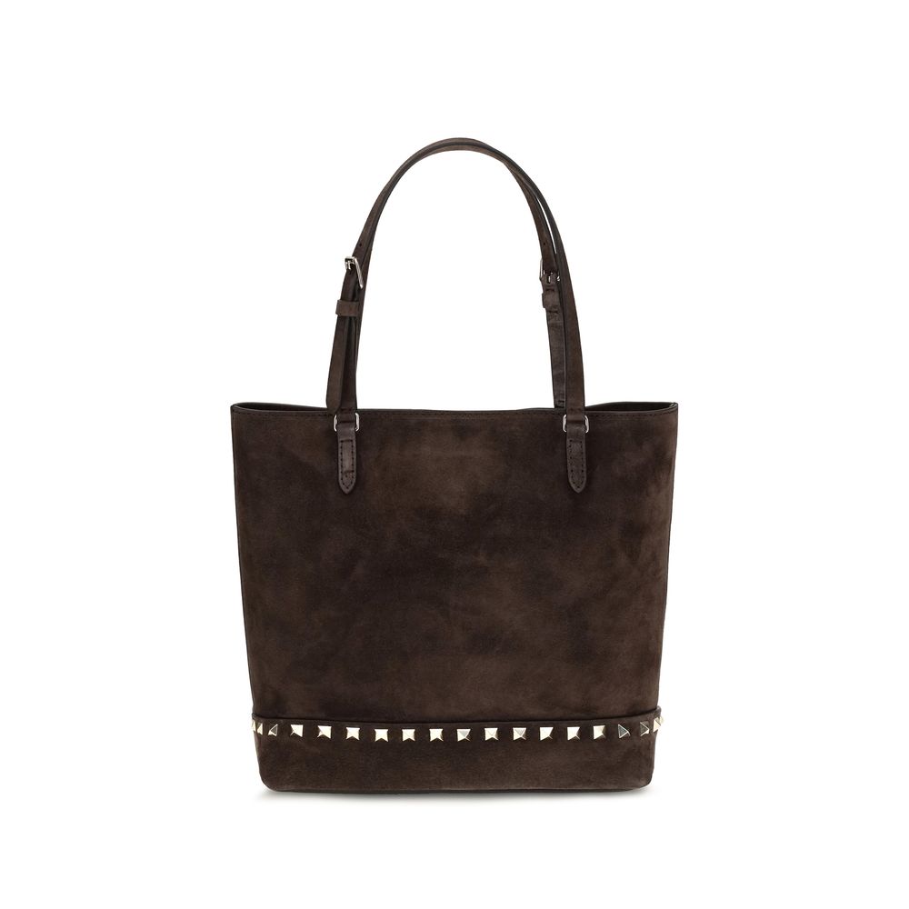 Valentino Garavani Bos Taurus Calfskin Shoulder Bag Brown