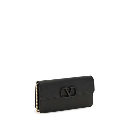 Valentino Garavani Black Calf Leather Wallet Bos Taurus