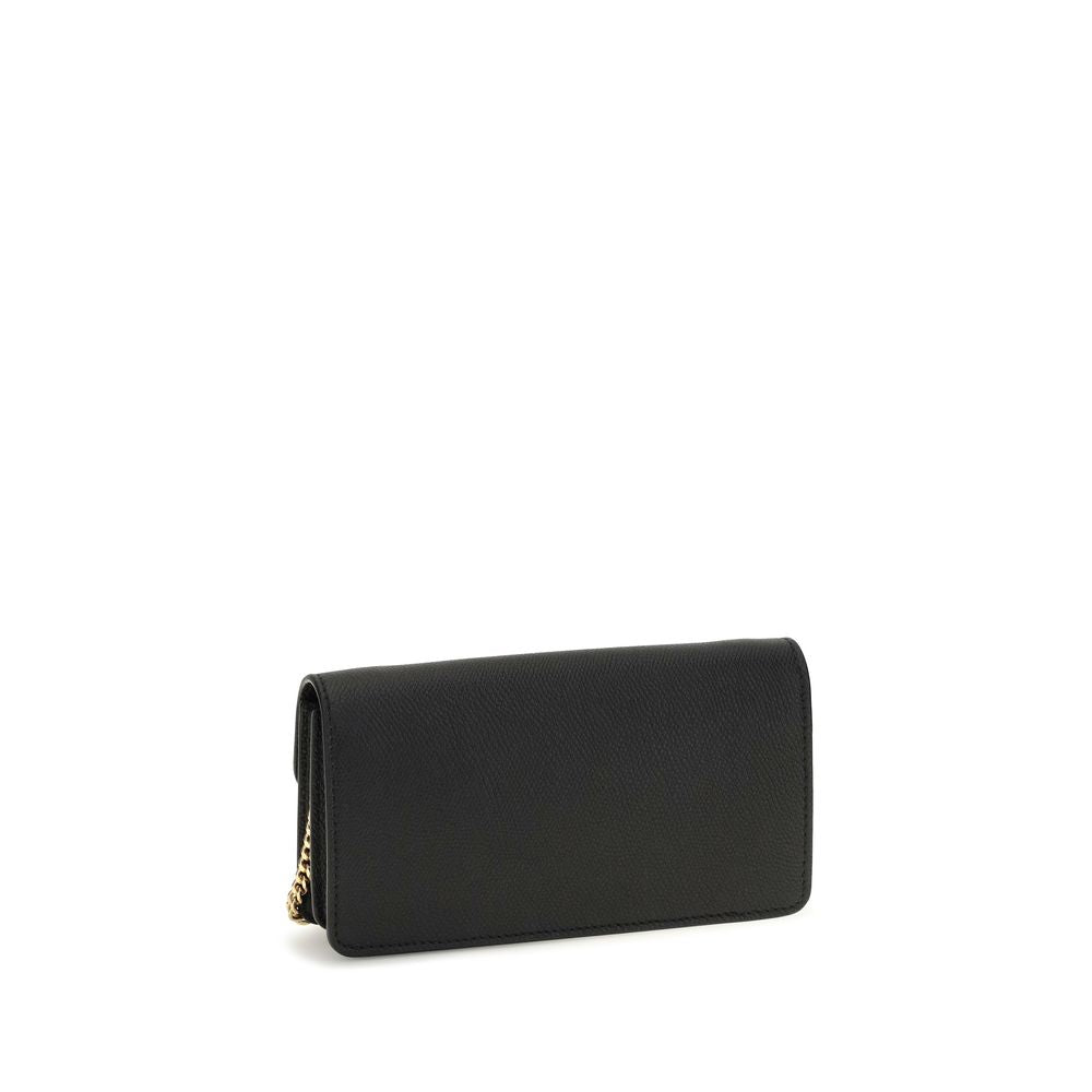 Valentino Garavani Black Calf Leather Wallet Bos Taurus