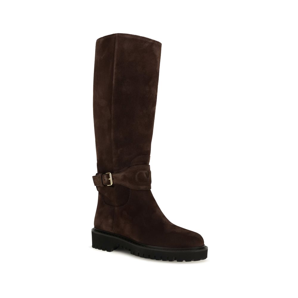 Valentino Garavani Botas Planas De Ante - Corte Alto