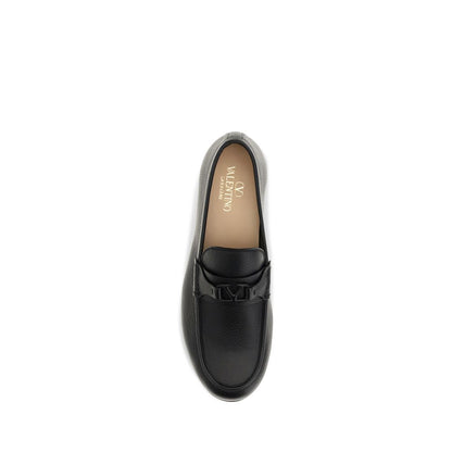 Valentino Garavani Mocassins Noir Daim de cerf - Ajustement Immédiat