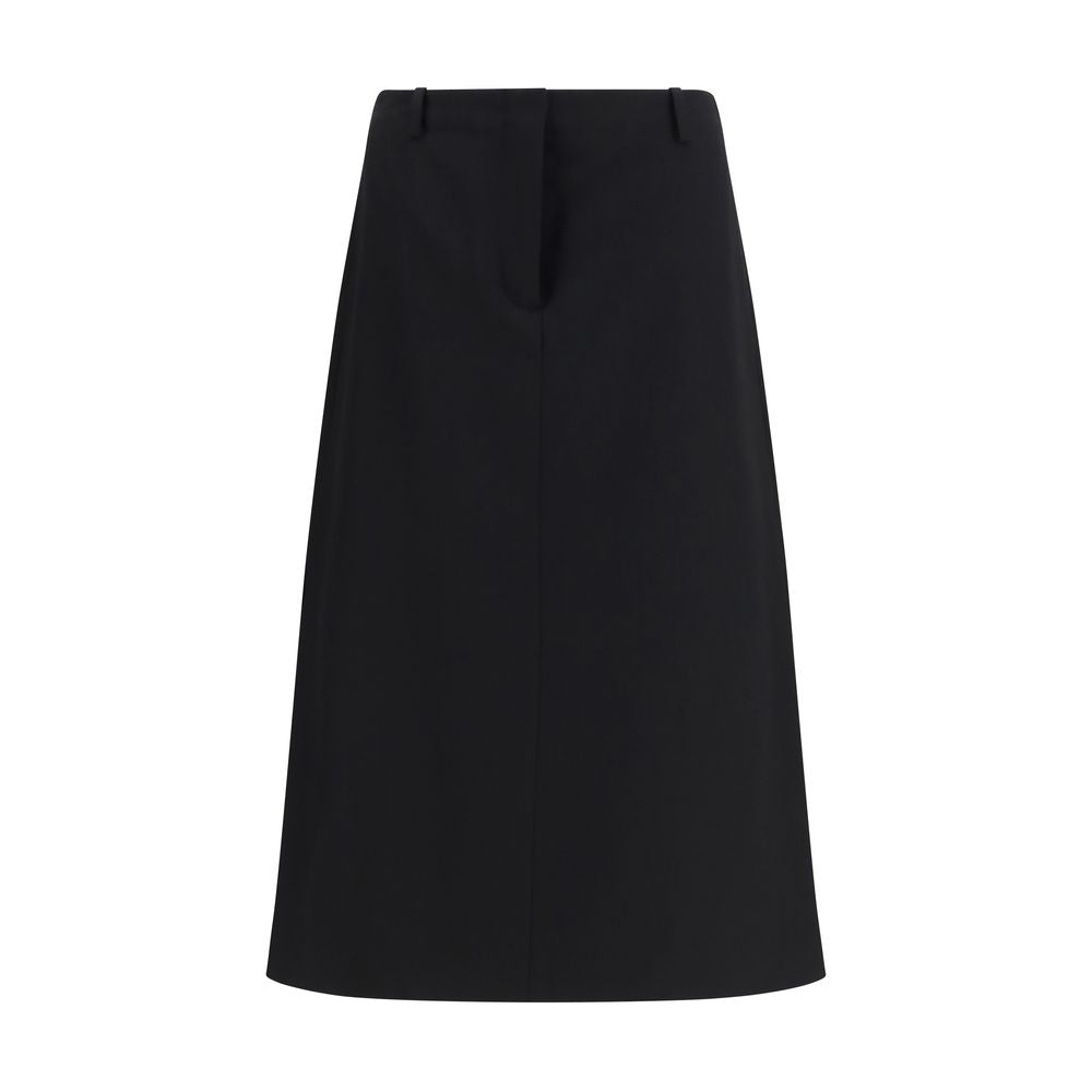 Jupe midi en laine noire Fendi modèle Oves Aries coupe définie
