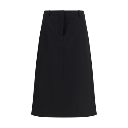 Jupe midi en laine noire Fendi modèle Oves Aries coupe définie