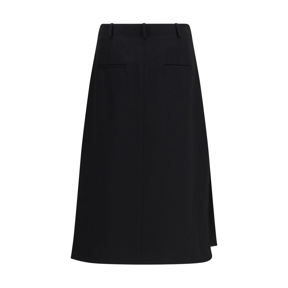 Jupe midi en laine noire Fendi modèle Oves Aries coupe définie