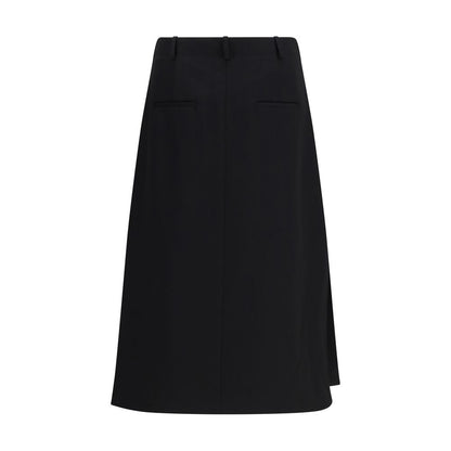 Jupe midi en laine noire Fendi modèle Oves Aries coupe définie