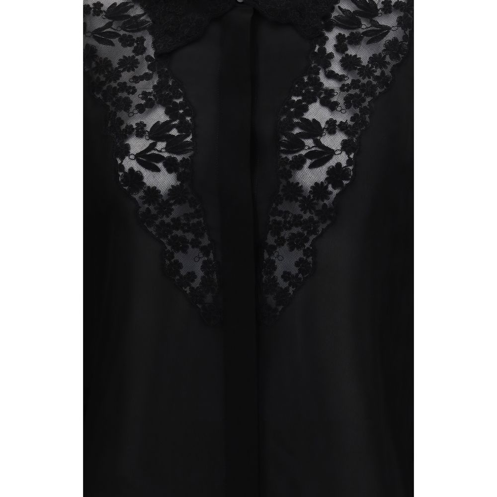 Fendi Black Silk Blouse Current Women's Garment