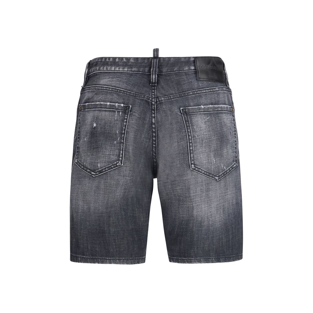 Dsquared² Shorts Bermuda De Algodón Negro - Elasticidad Práctica
