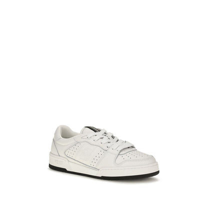 Fendi Baskets en Cuir de Veau Blanc Modèle Bos Taurus