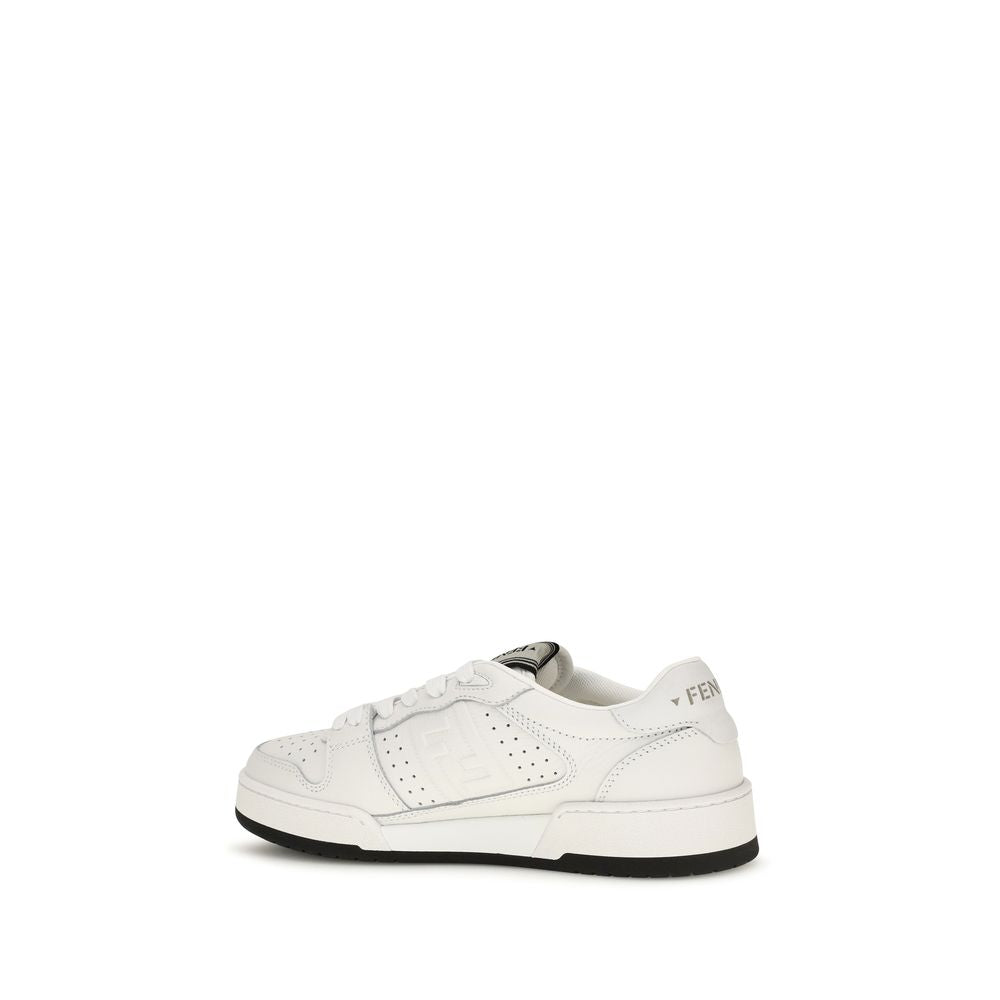 Fendi Baskets en Cuir de Veau Blanc Modèle Bos Taurus