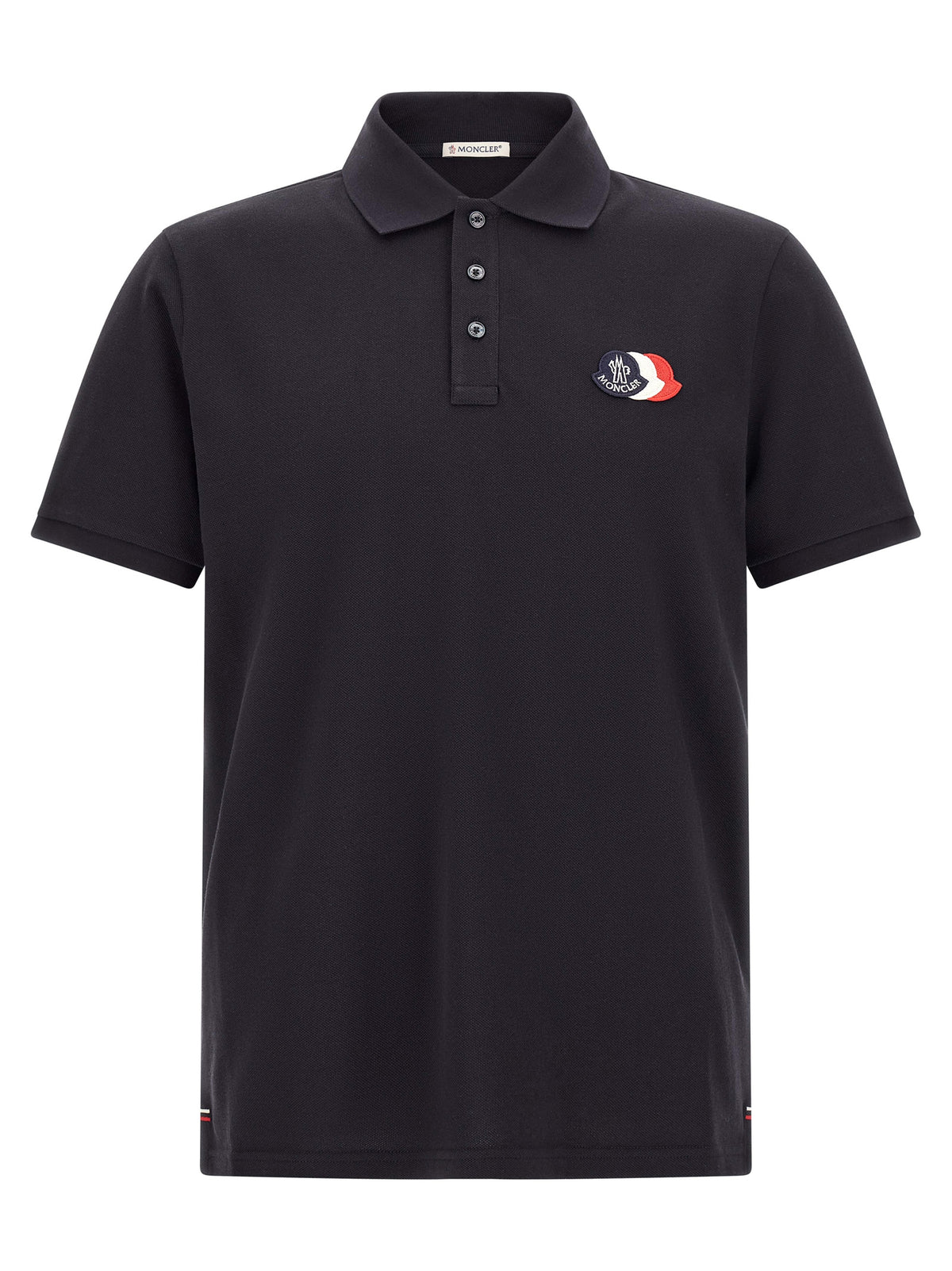 Polo De Algodón Piqué Azul De Manga Corta Moncler