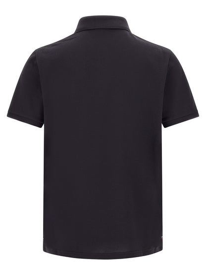 Polo De Algodón Piqué Azul De Manga Corta Moncler