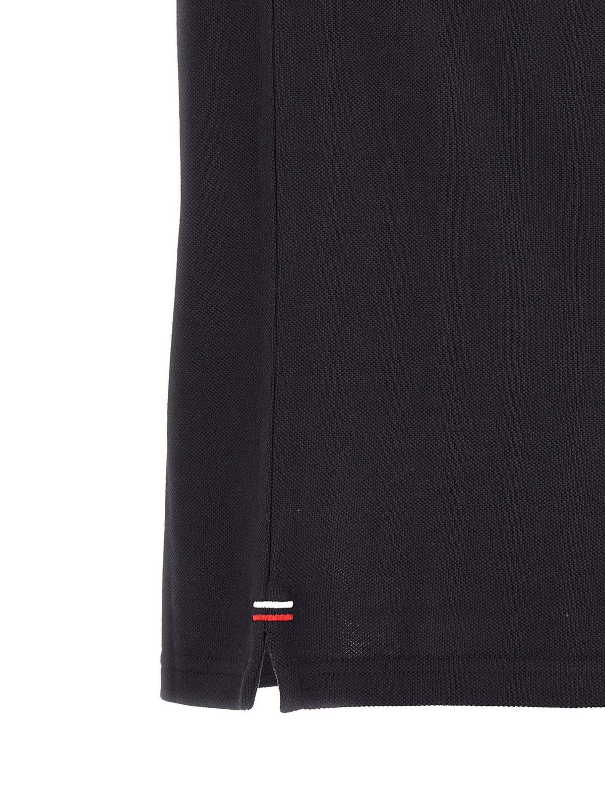 Polo De Algodón Piqué Azul De Manga Corta Moncler