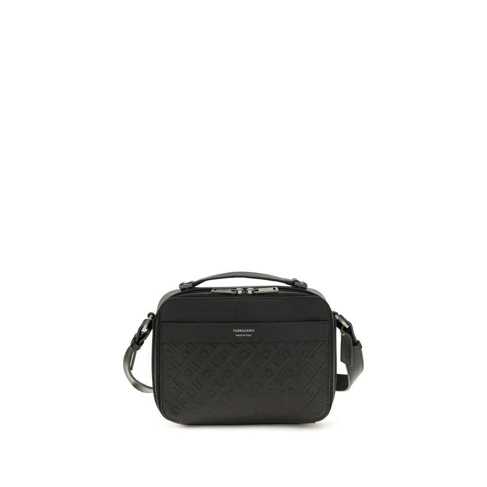 Ferragamo Sac à Bandoulière Noir Cuir De Veau Bos Taurus