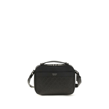 Ferragamo Sac à Bandoulière Noir Cuir De Veau Bos Taurus