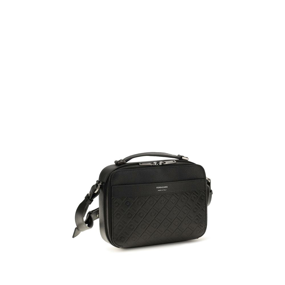 Ferragamo Sac à Bandoulière Noir Cuir De Veau Bos Taurus